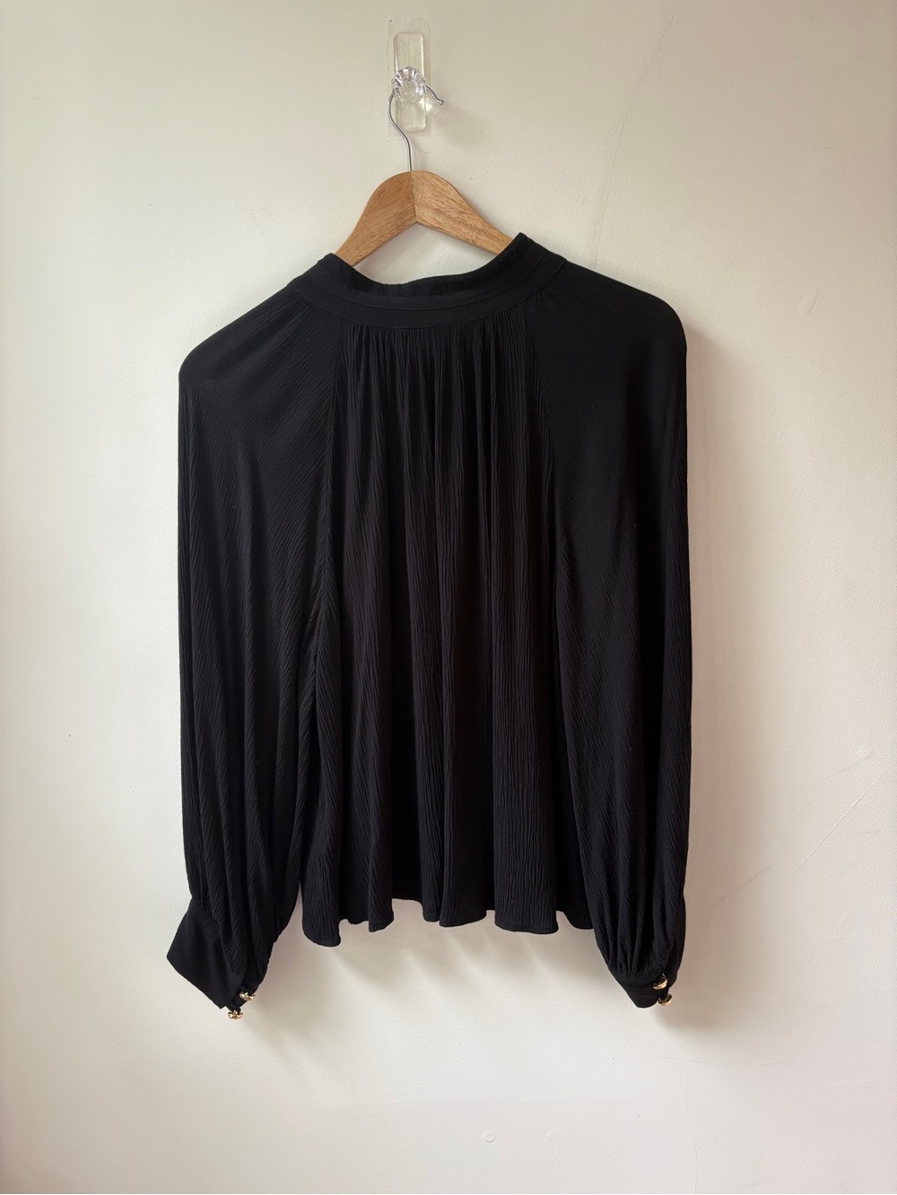 ba&sh Mock Neck with Gold Buttons - Picture 4 of 12